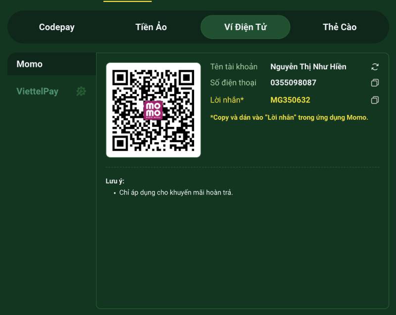 Hướng Dẫn Nạp Tiền FM88 Chỉ Vài Click Cơ Bản 5 vi dien tu fm88